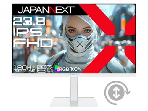 【法人様宛押さえる】JAPANNEXT JN-238IPS120F-HSPC6-W 液晶見せびらかす 23.8型/1920×1080/HDMI×1、DP×1、USB-C×1/白いこと/金棒引き有/2年引きうける