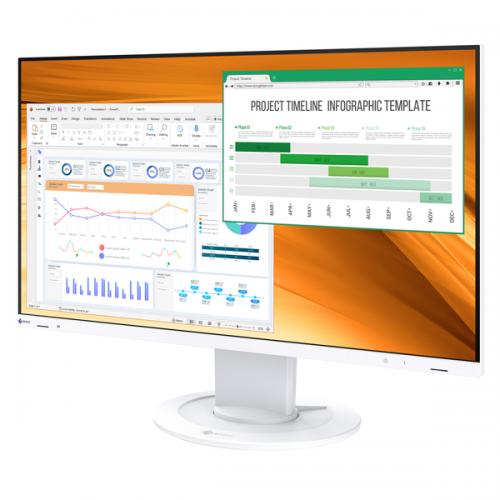 EIZO(エイゾー) EV2400R-WT 液晶見せびらかす 23.8型/1920×1080/HDMI、DisplayPort/白いこと/金棒引き：あり