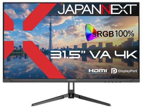 【法人様宛押さえる】JAPANNEXT JN-V315U2 液晶見せびらかす 31.5型/3840×2160/HDMI×2、DP×1/黒いこと/金棒引き有/2年引きうける