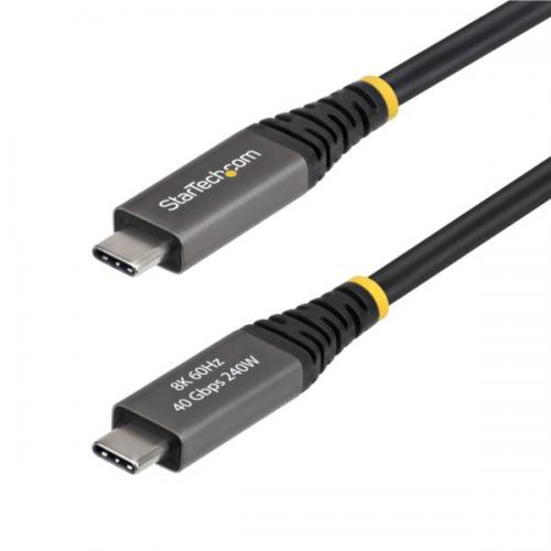 StarTech.com CC2M40GUSB4GEN3 USB4ケーブル/2m/40Gbps/USB Type-C/240W/8K 60Hz/DP2.1/ブラック/高速充電 データ転送|ISダイレクト店