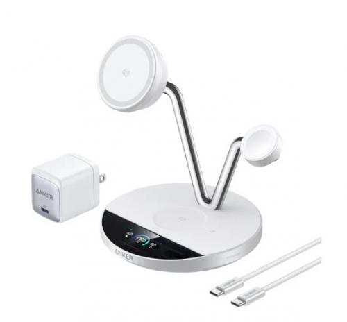 【法人様宛限定】ANKER B25X7J21 Anker Prime Wireless Charging Station (3-in-1 MagGo AirCool Dock Stand) ホワイト｜ISダイレクト店