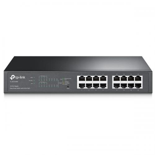 TP-LINK TL-SG1016PE(UN) ギガビットポート×16 イージースマートスイッチ（PoE+界面×8＆仕合わせマウント相応う）