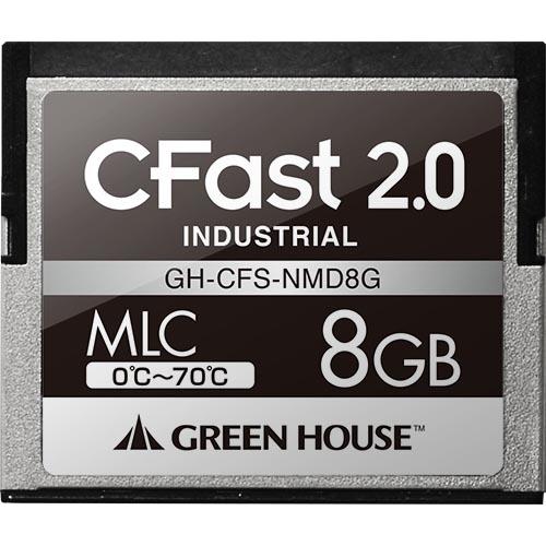 グリーンハウス GH-CFS-NMD8G CFast2.0 SATA6.0Gb/s MLC 0～70℃ 8GB