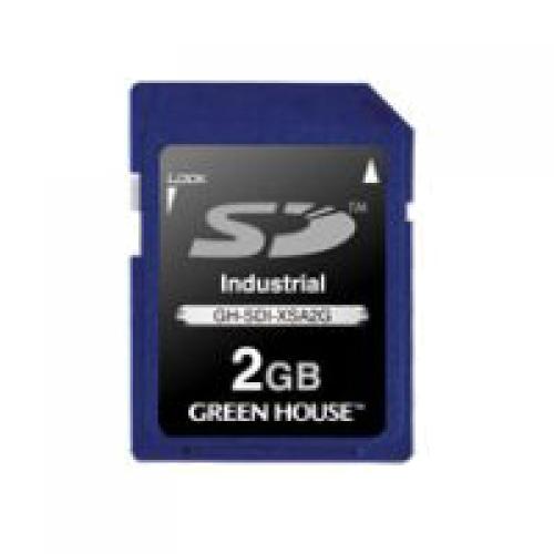 グリーンハウス GH-SDI-XSA2G インダストリアルSD歌留多 SLC -40～+85℃ 2GB