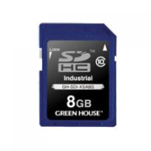グリーンハウス GH-SDI-XSA8G インダストリアルSDHC歌留多 SLC -40～+85℃ 8GB
