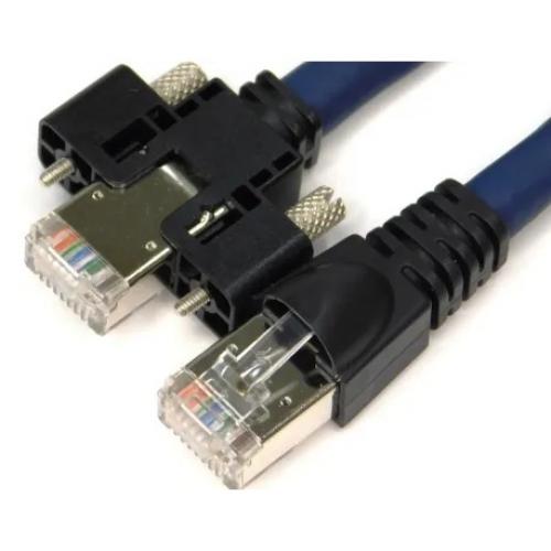 エイム電子 C6AS-RT-NV-S-01 10GigE Vision対応LANケーブル 産業用 ロボット RJ45片側ネジ付 1m｜ISダイレクト店