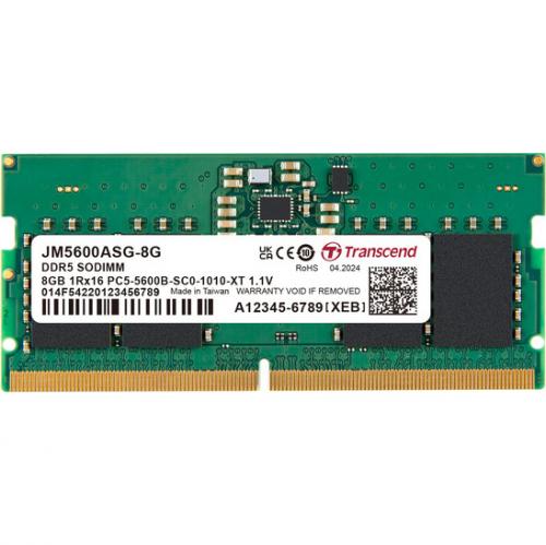 Transcend JM5600ASG-8G マイコン5-44800 (DDR5-5600) 相応う 262いの一番 CL46 1.1V DDR5 SO-DIMM 8GB