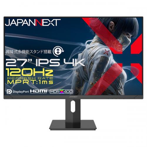 【法人様宛限定】JAPANNEXT JN-IPS27G120U2-HSP ゲーミング液晶ディスプレイ 27型/3840×2160/HDMI×2、DP×2/ブラック/スピーカー有/2年保証|ISダイレクト店