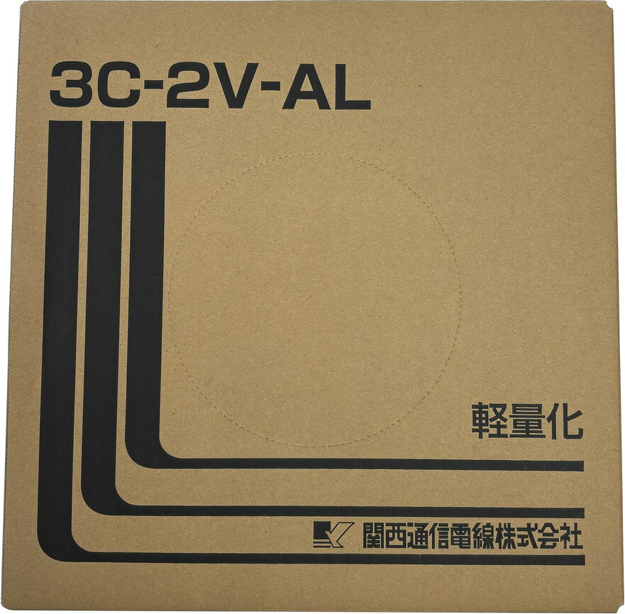 関西通信電線 3C-2V-AL 75Ω 監視カメラ用同軸ケーブル (アルミ合金編組) 黒 100m巻