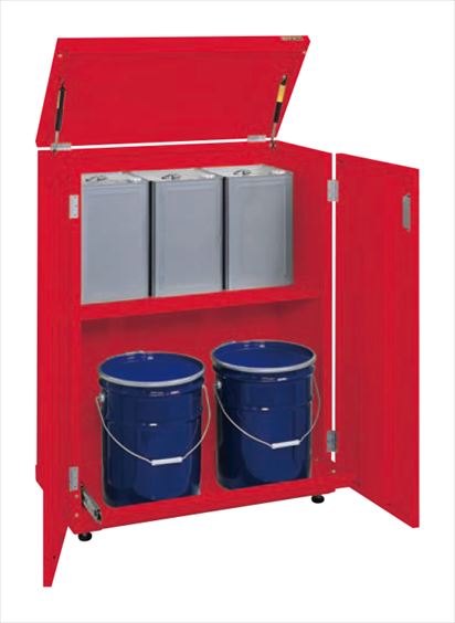 【法人様宛押さえる】サカエ KU-ITKC 一斗缶庫入れ庫（一斗缶・ペール缶兼用手合い・据えつける式）