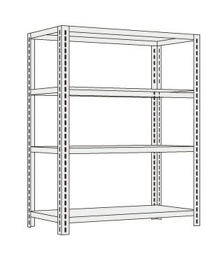 【法人様宛限定】サカエ SHR-2114P ショップラック（均等耐荷重：８０ｋｇ／段・４段タイプ）