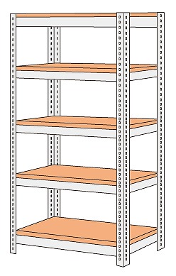 【法人様宛限定】サカエ NBRW-2345 ボード棚（ボルト止めタイプ）（２００ｋｇ／段・５段タイプ）
