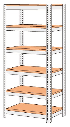 【法人様宛限定】サカエ NBRW-2166 ボード棚（ボルト止めタイプ）（２００ｋｇ／段・６段タイプ）