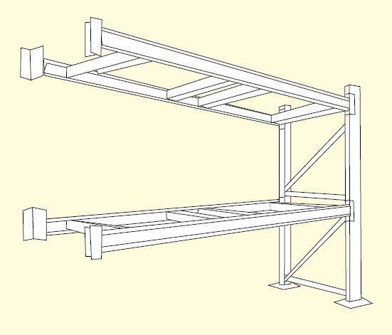 【法人様宛限定】サカエ HW1-5552R パレットラック(1000kg/段・ビーム2段・H2100mm)|ISダイレクト店