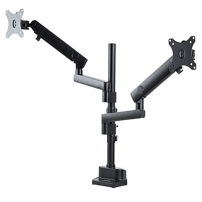 StarTech ARMDUALPIVOT デスクマウント型デュアルモニターアーム 多関節フルモーション 最大32インチVESA互換ディスプレイ(耐荷重8kg)2台に対応 上下2画面配置対応 高さ調節機能 クランプまたはグロメット