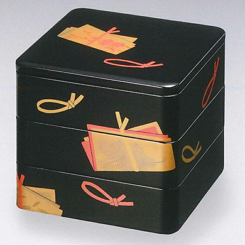 　能登上布　朱　胴張三段重　　[重箱・お重・越前漆器・本漆・KORINDO・光琳堂]
