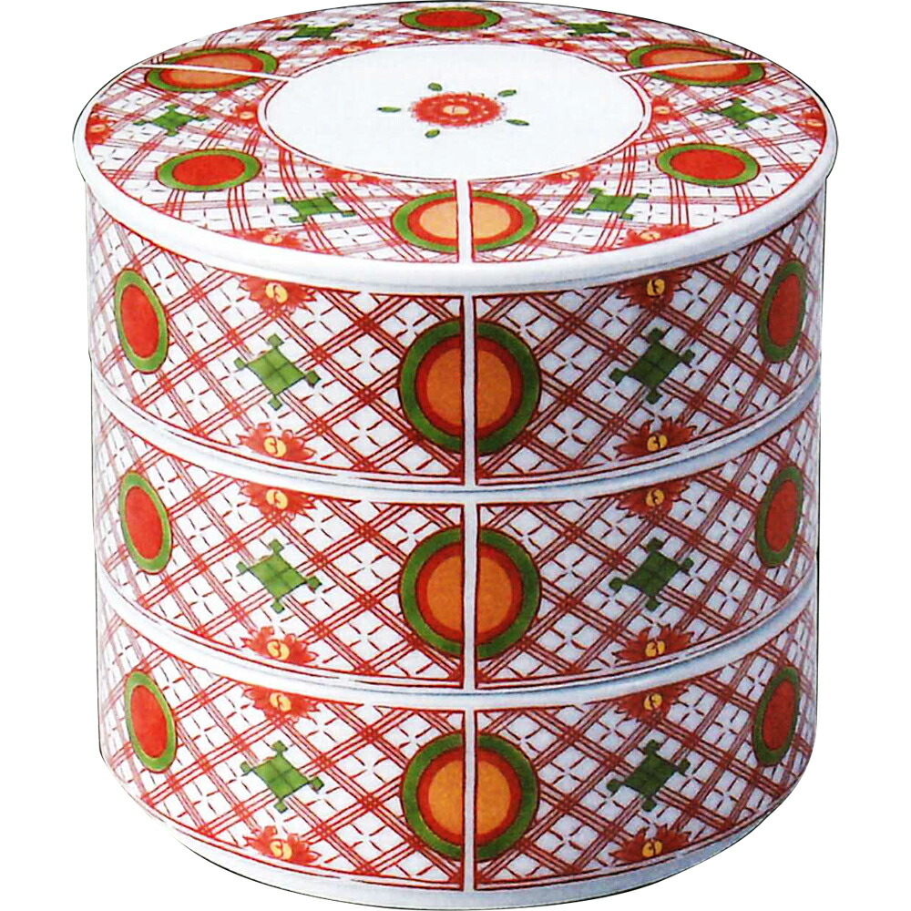 楽天市場】其泉窯 有田焼 春秋文 三段重（小）| 陶器 ミニ 重箱 3段 和