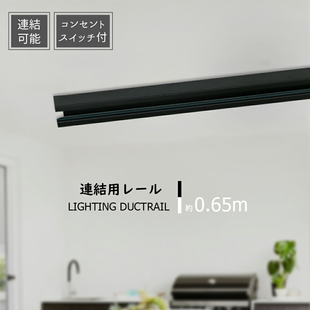 ダクトレール 2m分　コンセント型 リモコン　延長アダプタ　照明　取付金具 楽天市場】2m ダクトレール ライティングレール コンセント 0.7m