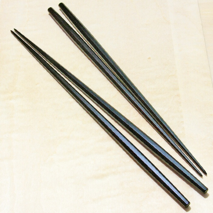 江戸木箸＞▽極上縞黒檀 八角利休箸（細身）◇-１膳単品- 食器