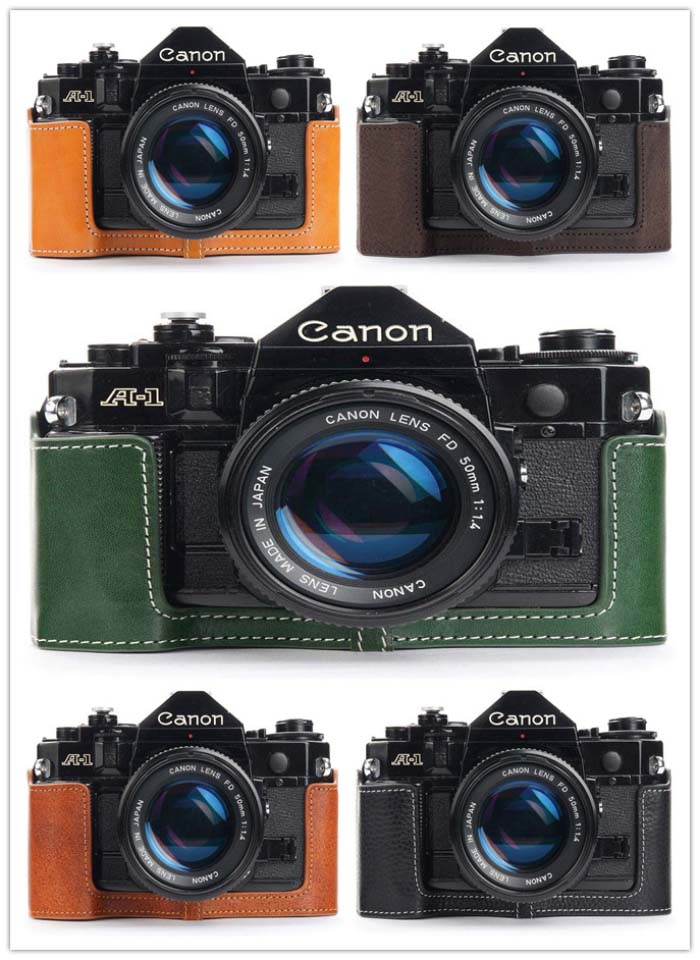 TP Original Canon AE-1 AE-1P A-1（手持ち部分付き添い人） 専用 ブル手合い 本革 上半身容れもの