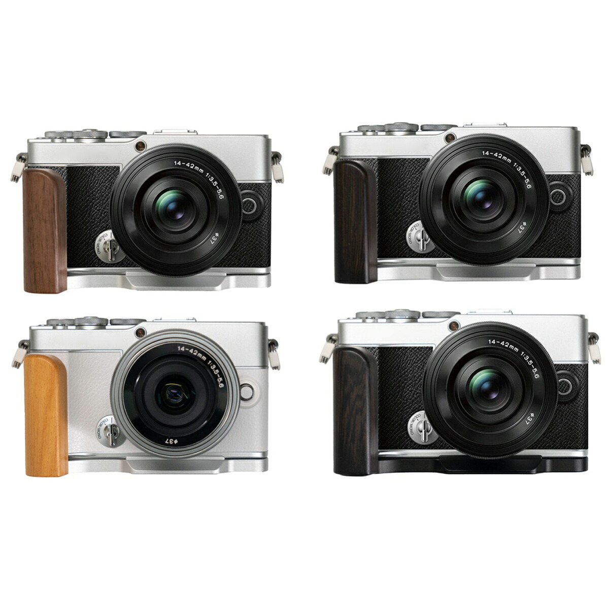 Olympus PEN E-P7 EP7 専用 カメラウッドグリップ 高級檀木材 木製ハンドル メタルベース L型グリップ ハンドメイド カメラケージ 電池交換可能｜イーサン恵