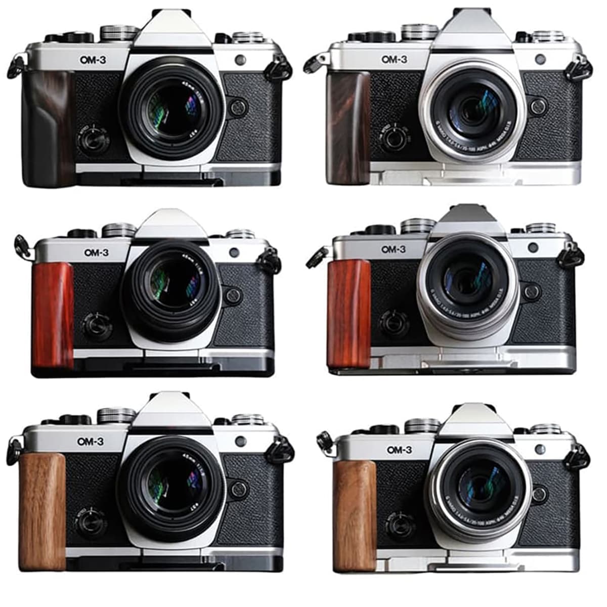 Olympus OM-3 OM SYSTEM/オリンパス OM-3 専用 カメラウッドグリップ 御前上等檀材木 木製手持ち部分 金属元素軍事基地 L型手持ち部分 お手てお手伝いさん 写真機伏せ籠 独居室取り替えっこ能力のある