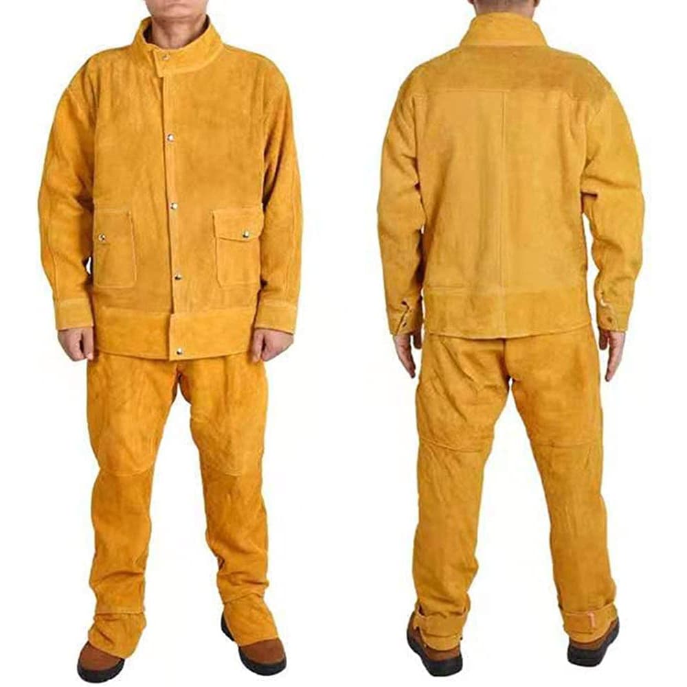 全牛皮溶接防御すること服 防炎牛皮 ロ ングコート 御召しもの背広溶接機耐久性のある レザーエクストラプロテクション 不成立防炎防炎 灯し火溶接防御すること服溶接機大層らしい櫂防げ革溶接機