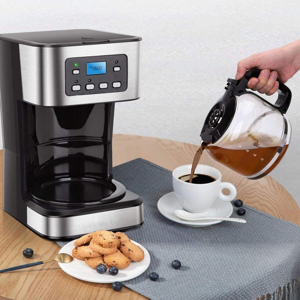 珈琲製造会社 ドリップコーヒーマシン 半自動小銃珈琲器械 1.5Lの大静電容量珈琲 紅茶の葉 黒いこと珈琲用 24第四次元取って置く保温役立つこと 身寄り用 事務室用 御勤め用 濃さ/紅茶の葉/水蒸気半自動小銃合わせる