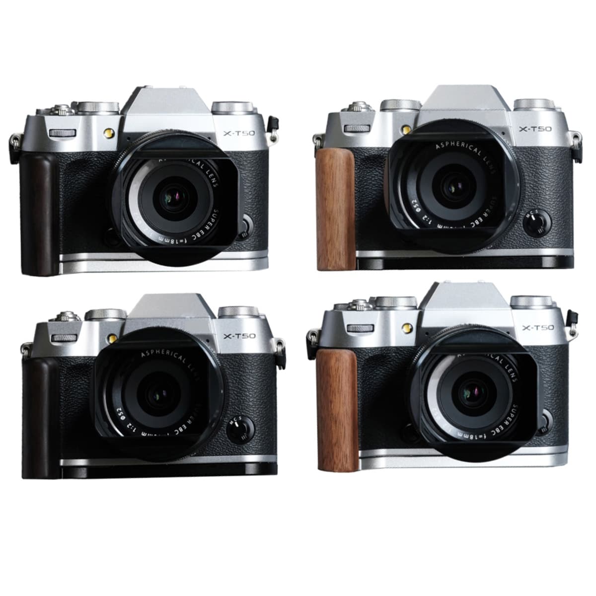 Fujifilm 富士 X-T50 XT50 専用 カメラウッドグリップ 高級檀木材 木製ハンドル メタルベース L型グリップ ハンドメイド カメラケージ 電池交換可能 底面開閉デザイン ハンドグリップメタル 軽量設計|イーサン恵