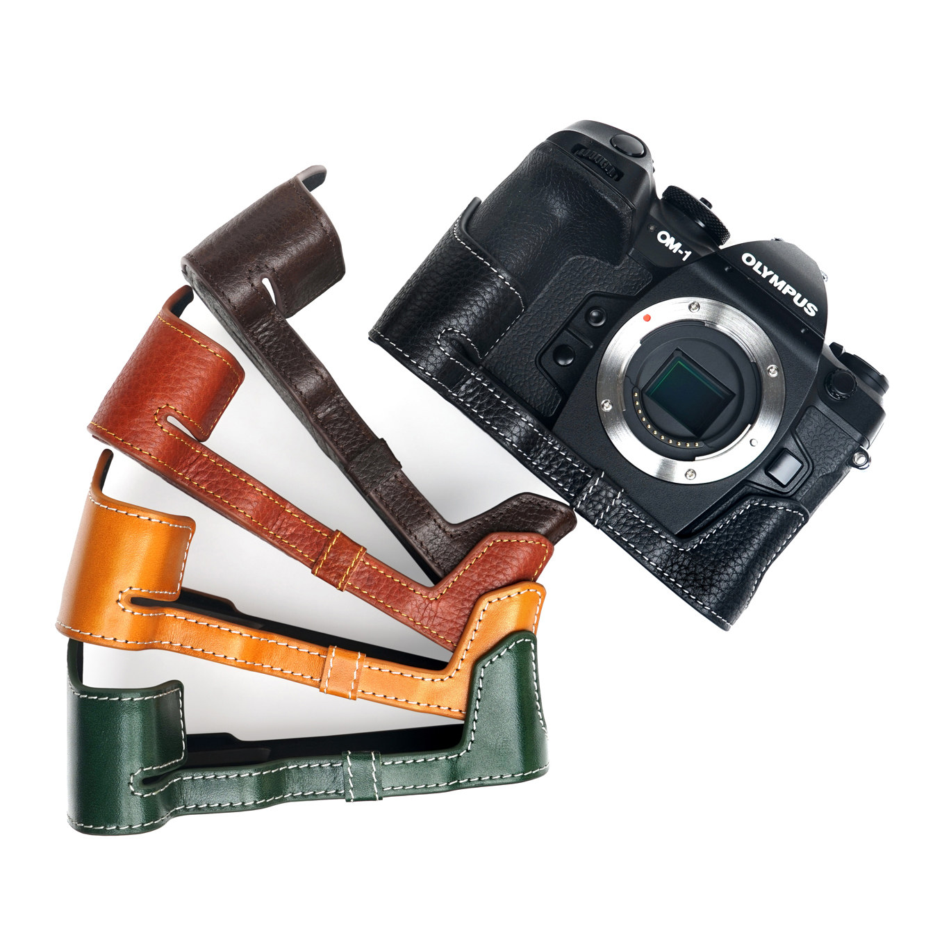 TP Original Olympus OM-1 OM SYSTEM OM-1 Mark II ディジカメ 専用 オープナブルタイプ 御手手お手伝いさん本革 上半身容れもの 取り替えっこ 蓄電池取り替えっこ助けになる 根もと開閉 御手手お手伝いさん本革ハーフカメラケースバッグカバー