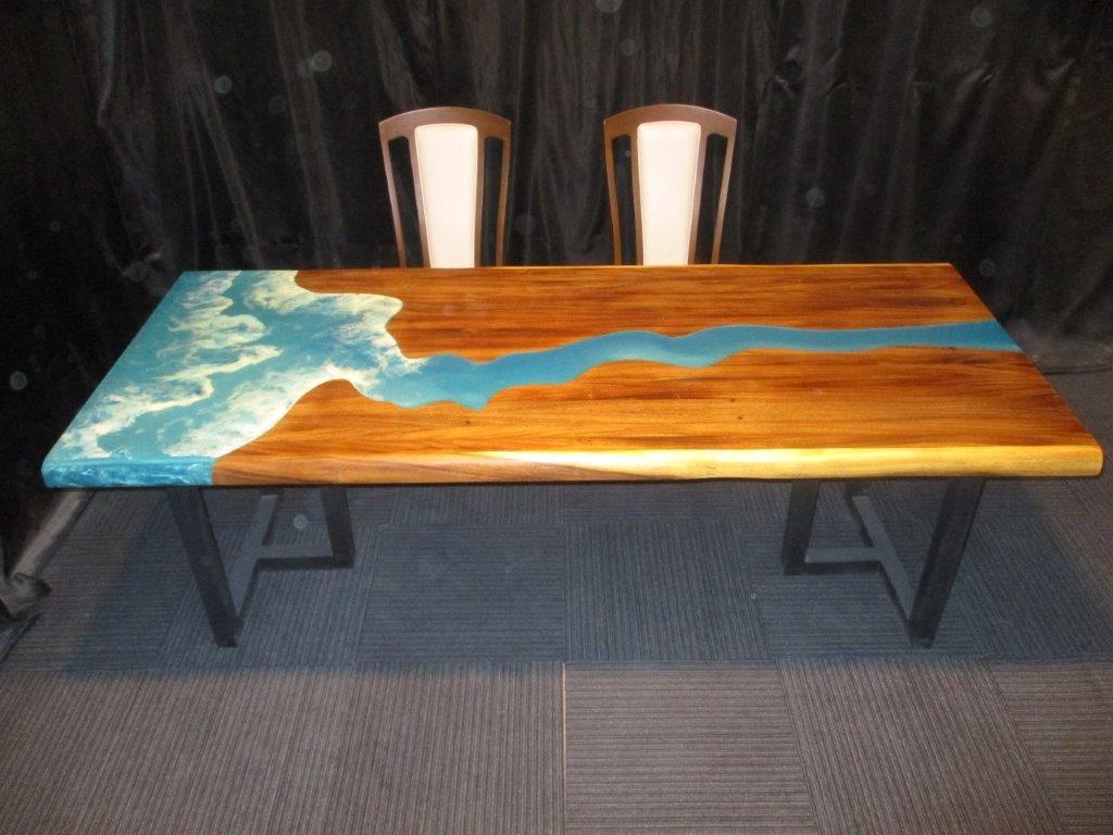 1402□モンキーポッドテーブルダイニングローテーブル座卓一枚板