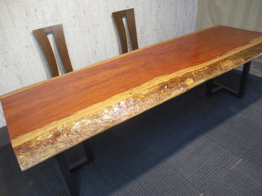 【ブビンガ】　一枚板　天然木　ローテーブル　座卓 楽天市場】# 904□ ブビンガ 丸テーブル 輪切り 一枚板