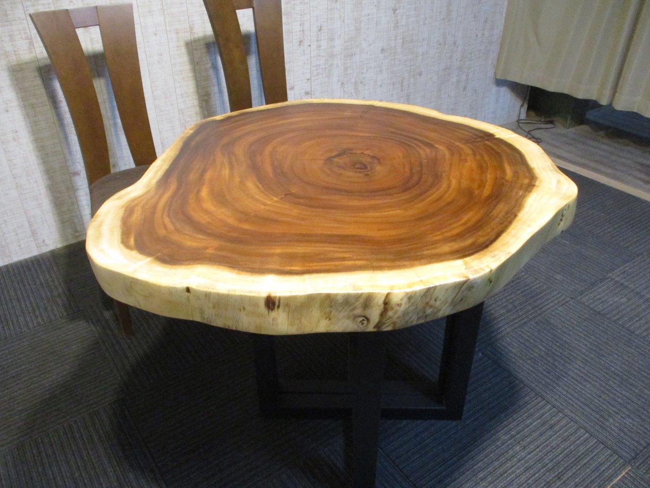 楽天市場】# 647□ 欅 ケヤキ 丸テーブル 輪切り 一枚板 ダイニング