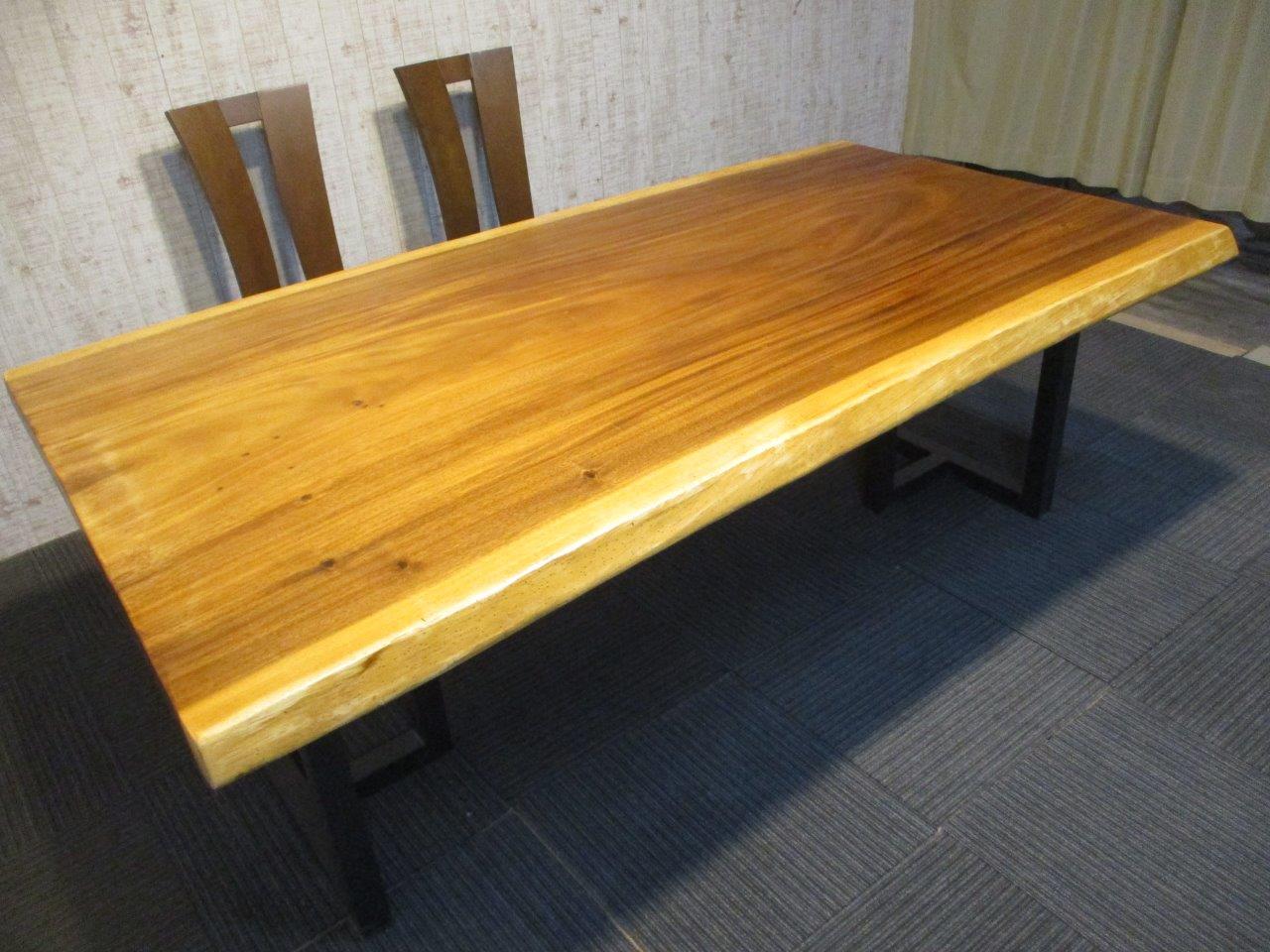 楽天市場】テーブル 天然木製 無垢材 モンキーポッド カウンター