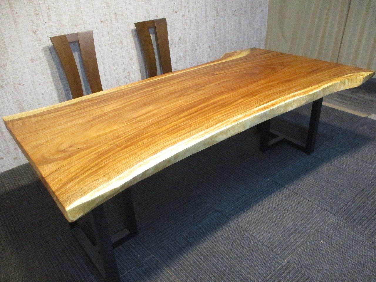 楽天市場】# 1399□ モンキーポッド 一枚板 ダイニングテーブル ロー