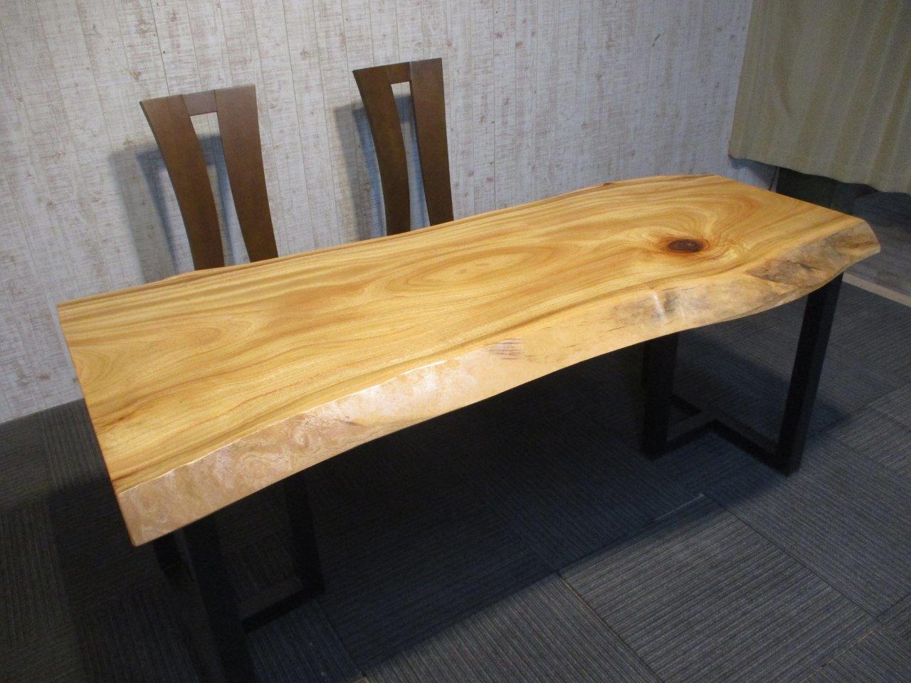 天然木 楠(クス) 一枚板 テーブル くすのき 無垢 カウンター ダイニング 一枚板 クス（楠）材ダイニングテーブル | 口コミ | 一枚板・一