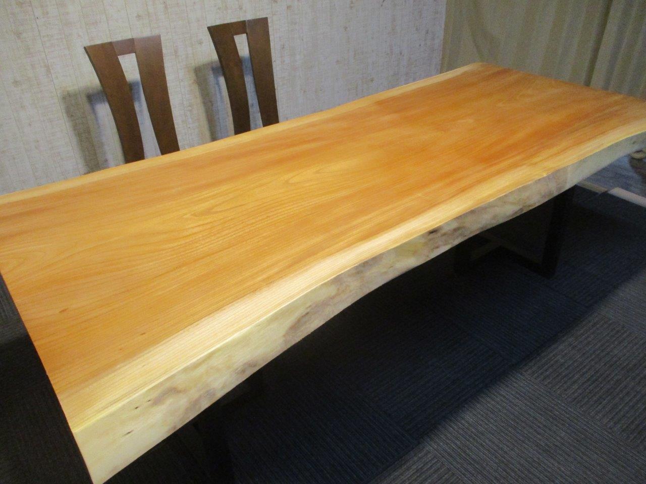 # 1716■ 欅 ケヤキ 長さ232cm 一枚板 ダイニングテーブル ローテーブル 無垢一枚板 テーブル 豪華テーブル ダイニング カウンター 座卓 天板 無垢材 1枚板 インテリア 家具 木製テーブル【送料無料】|イサン工芸