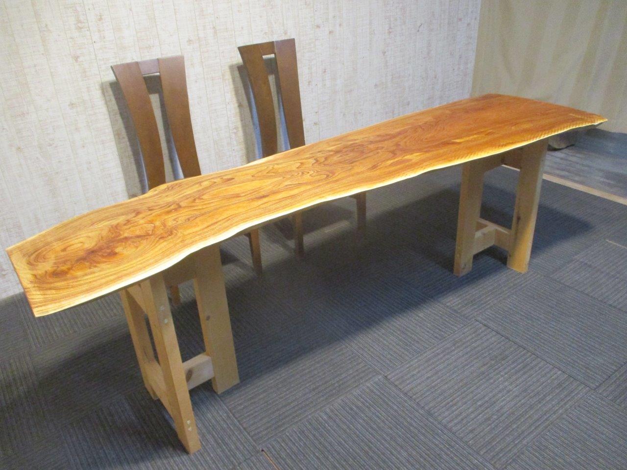 #1742■ 栴檀 センダン 長さ215~217cm 一枚板 ダイニングテーブル ローテーブル 無垢一枚板 テーブル 豪華テーブル ダイニング カウンター 座卓 天板 無垢材 1枚板 インテリア 家具 木製テーブル 【送料無料】|イサン工芸