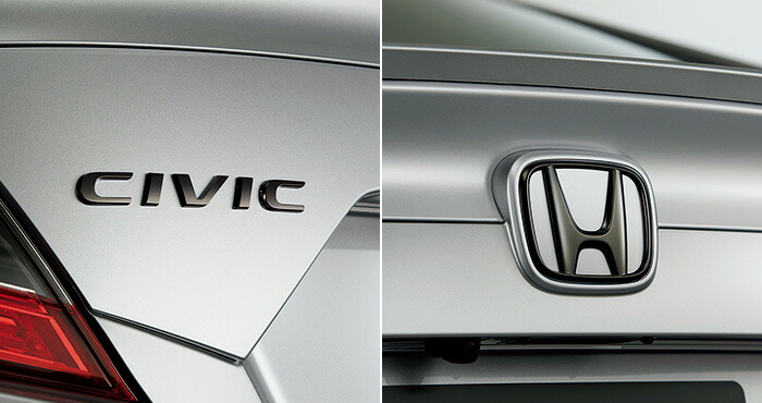 HONDA【ホンダ】CIVIC【シビック】ブラックエンブレム（Hマーク2個＋車名エンブレム）FC1 FK7 純正 用品 部品 パーツ アクセサリ オプション【宅配便 小サイズ】｜イスコウェブ