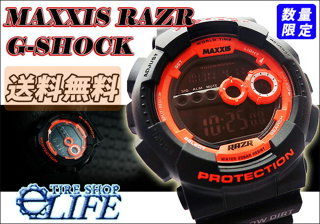 楽天市場 数量限定販売 Maxxis マキシス Casio カシオ G Shock ジーショック Razr Mt 4x4オフロードスポーツ向け 腕時計 送料無料 タイヤショップ E Life