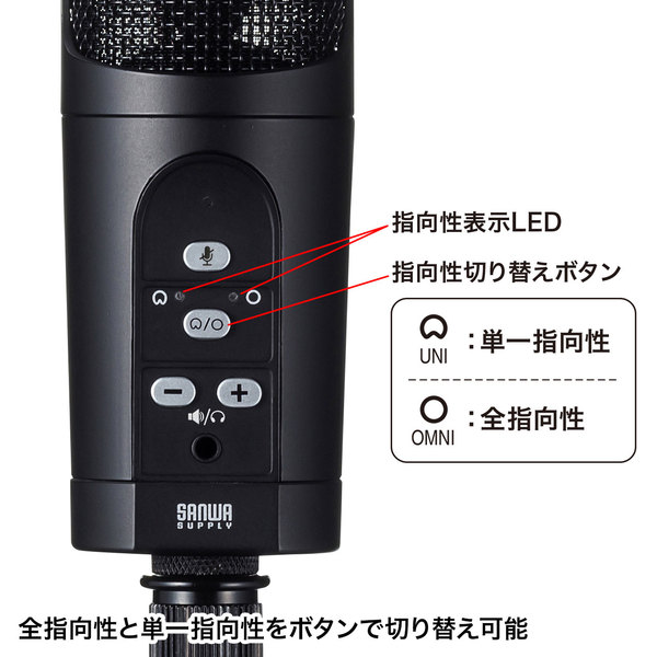 サンワサプライ WEB会議高感度USBマイク MM-MCU05BK - 文具