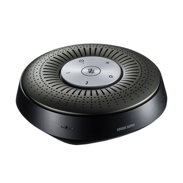 【送料無料】 SANWA SUPPLY（サンワサプライ） Bluetooth会議スピーカーフォン MM-BTMSP1 Bluetooth USB オーディオジャック 会議スピーカーフォン マイク 360度 全方向 高品質 音声通話 スマートフォン タブレット WEB会議 小型 持ち運び 省スペース Skype ZOOM