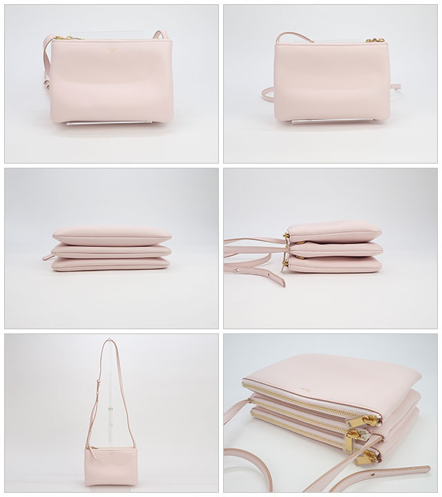 美品 トリオ セリーヌ 中古 辛口評価 Aランク Celine ショルダーバッグ ピンク スムースラムスキン 192033cad 25pq レディースバッグ Williamsav Com