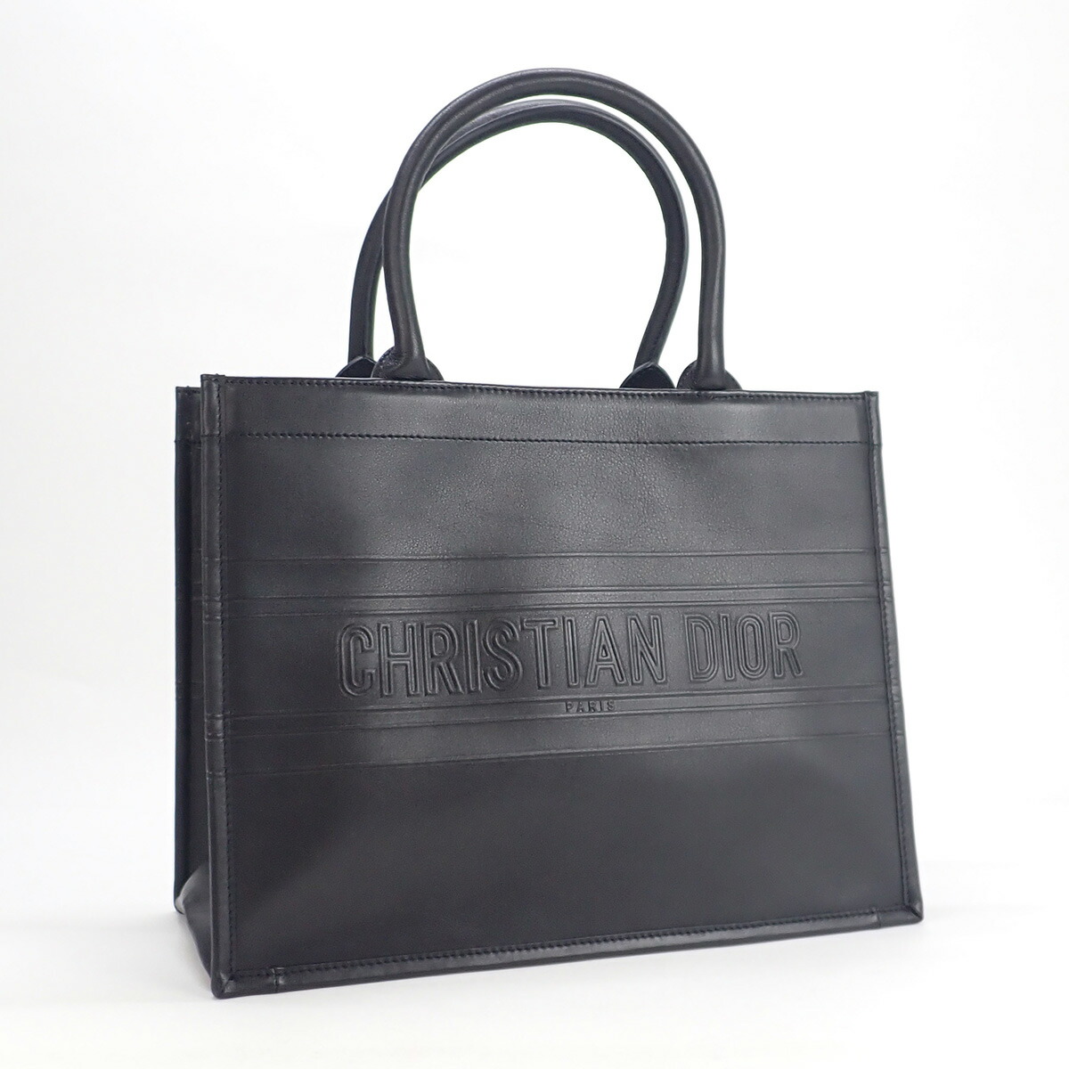 中古 辛口評価 Aランク Christian Dior クリスチャン ディオール Dior Book Tote ブックトート スモールバッグ トートバッグ M1296zgsb M900 カーフスキン ブラック Opendu17 Fr