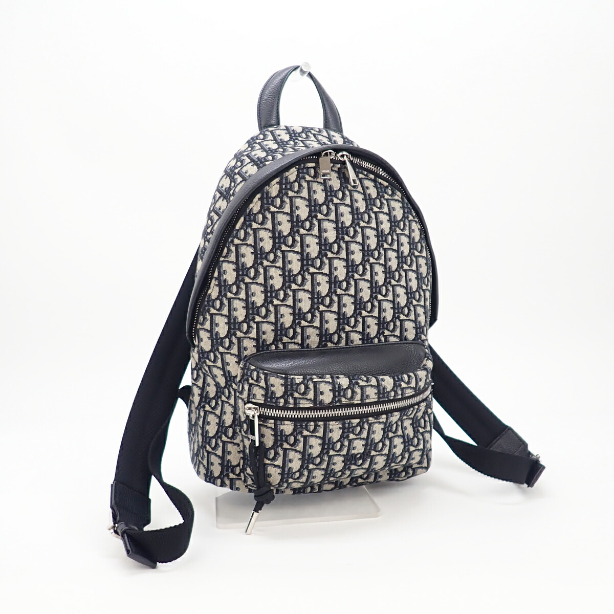 中古 辛口評価 Aランク Christian Dior クリスチャン ディオール ディオール オブリーク バックパック リュック キッズ 1voba095yky H28e ネイビー ブラック Kanal9tv Com