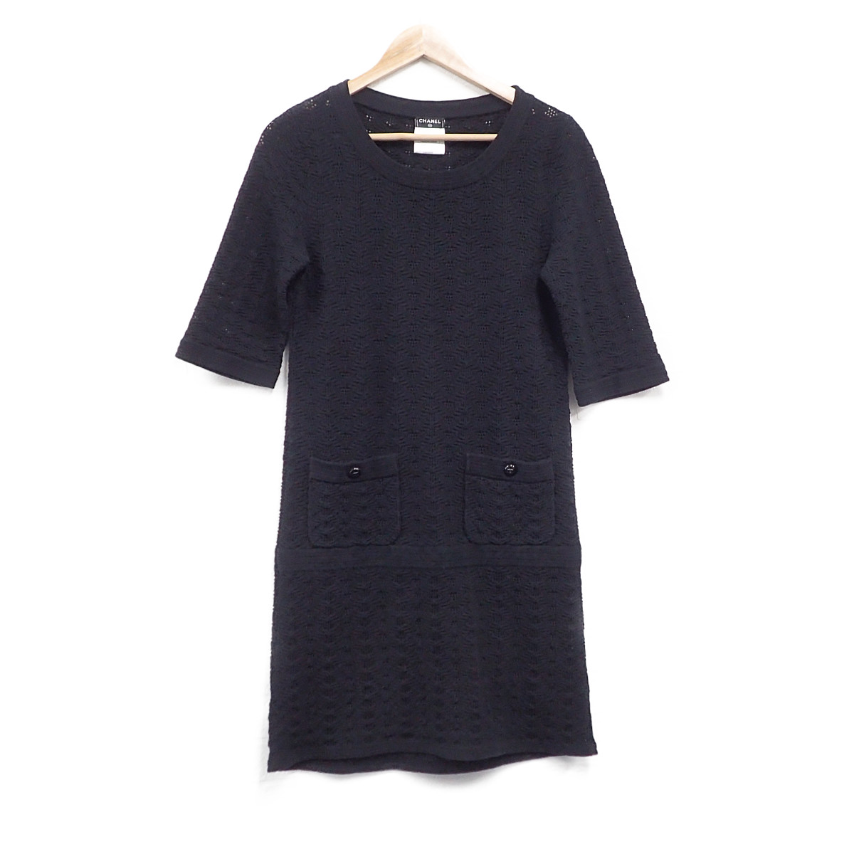 【中古】【Aランク】CHANEL シャネル 七分袖 ワンピース サイズ34 P45651 K05695 94305 ブラック【ISEYA】 |  ISEYA 札幌・すすきの 楽天市場店