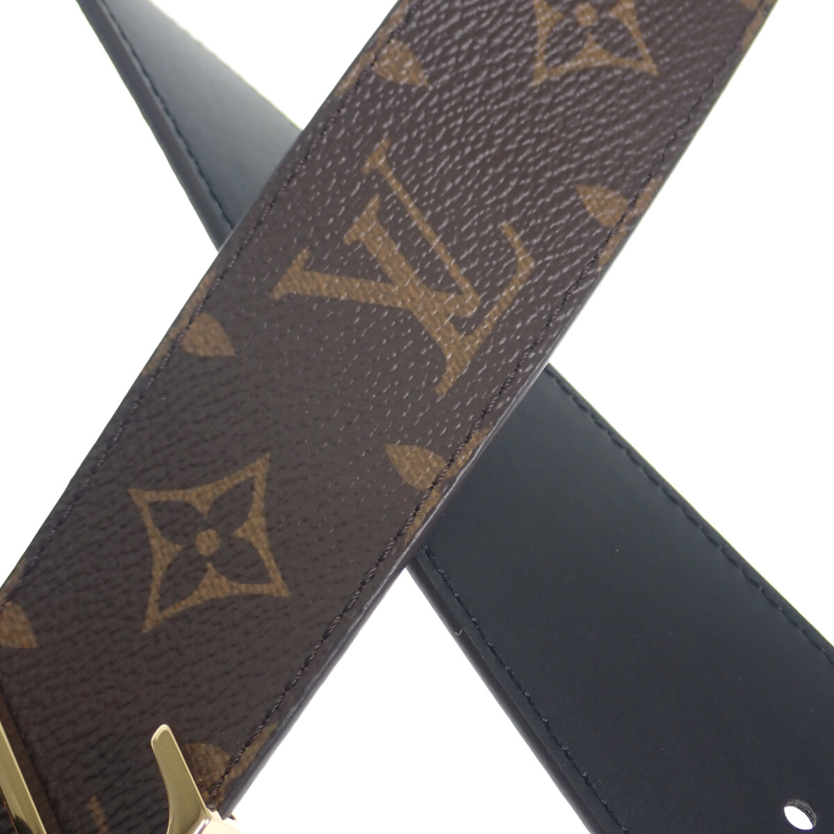 LOUIS VUITTON ルイヴィトン モノグラム サンチュール・LVイニシャル ベルト リバーシブル M0566V ゴールド金具 サイズ85 ベルト・サスペンダー | windowmaker.com