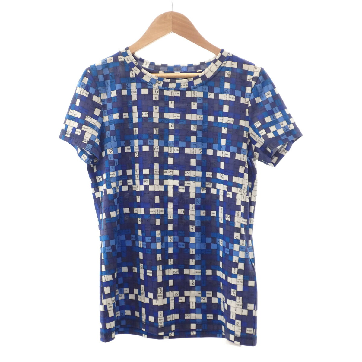 HERMES - 【中古】エルメス HERMES インターロック マキシTシャツ H4E4628DLA3 半袖Ｔシャツ コットン ブラック 38 レディース【SAランク】 HERMES - 【中古】エルメス HERMES インターロック マキシT
