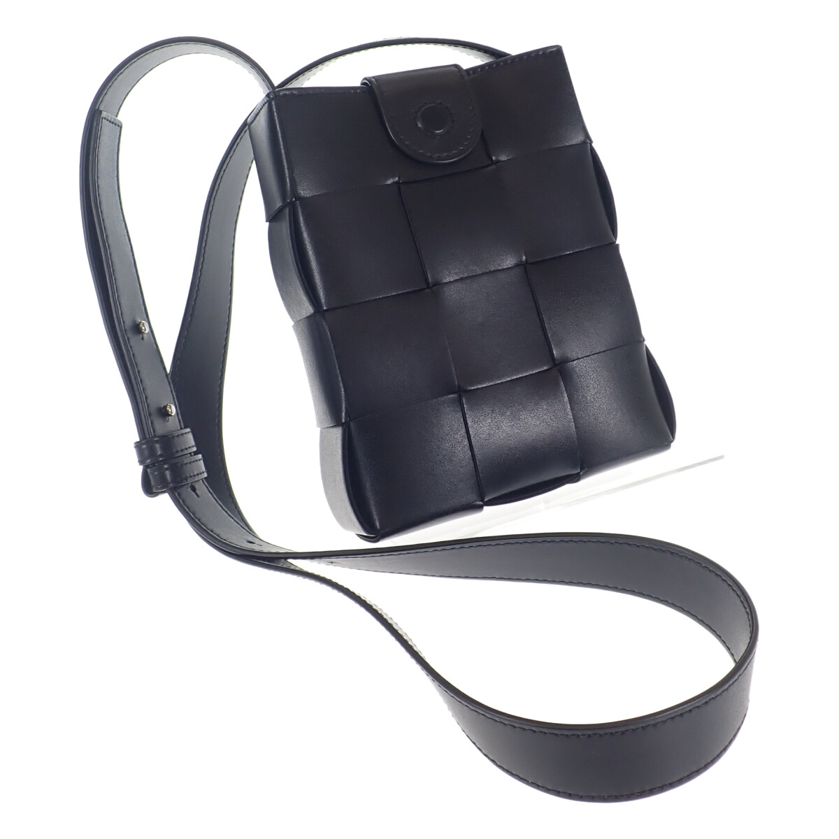 BOTTEGA VENETA ボッテガヴェネタ カセットミニ クロスボディバッグ ショルダーバッグ 729298VBWD33009 カーフスキン ブラック【ISEYA】