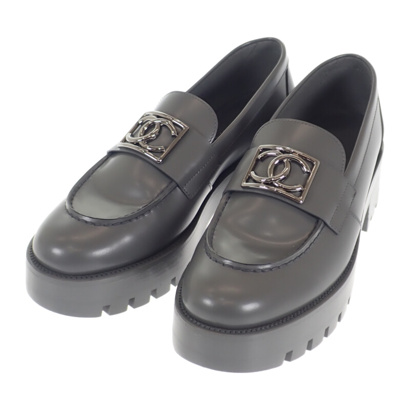【25P/完売必至！】CHANEL ローファー CCロゴ ネイビーブルー imgrc0135315828.jpg